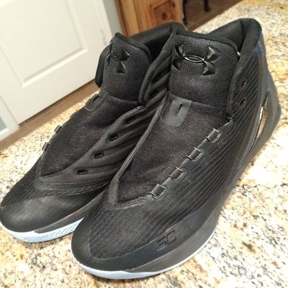 Under Armour Curry 3 Black Carolina Blue 1269279-004 Basketball Shoes Sz 13 - Picture 1 of 12
